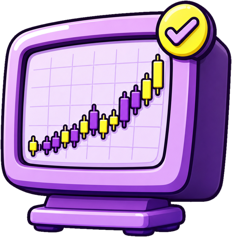 A chart screen with a check mark