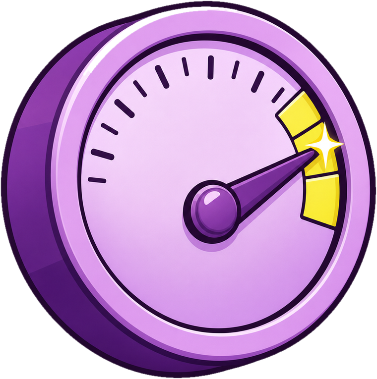 A gauge at its top end