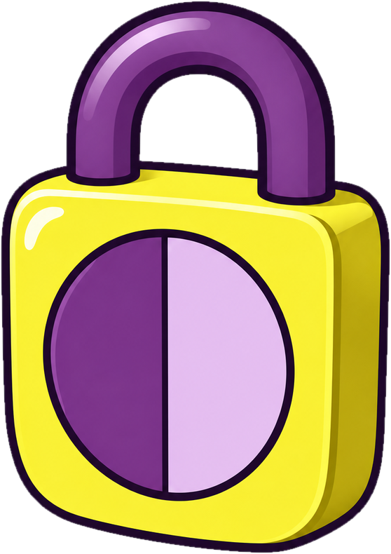 A padlock with a split in two halves