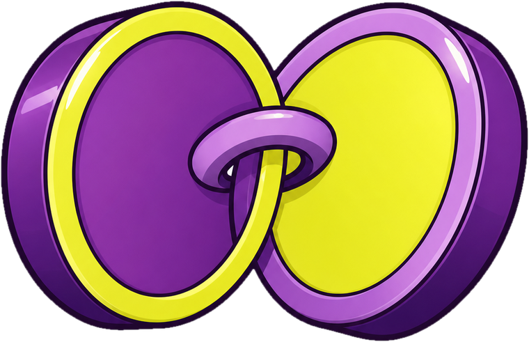 Two linked coins